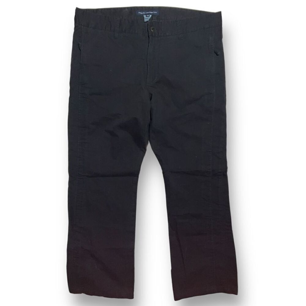 🔆French Connection Men’s Black Straight-Leg Trousers Sz 36 | Classic Fit 🧵